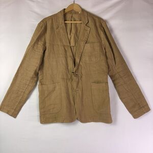 Billy Reid Archie Herringbone Garment Dyed Linen Suit Sport Coat Blazer Jacket
